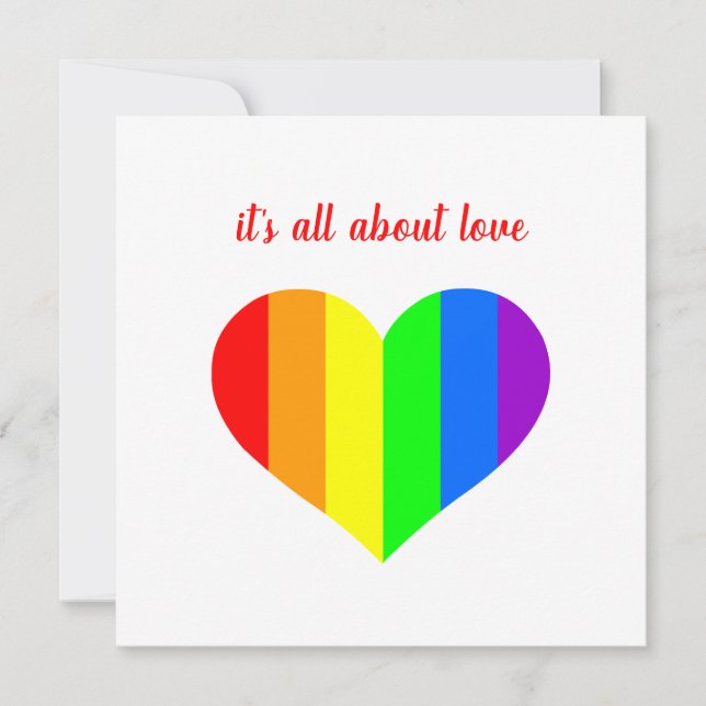 Rainbow Heart Inbjudningar (Framsida)