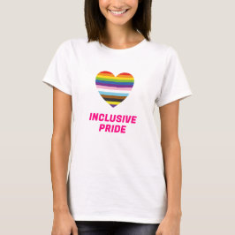 Rainbow Heart Inclusive Progress Pride Flagga Färg T Shirt