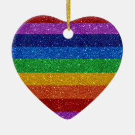 Rainbow Heart Julgransprydnad Keramik