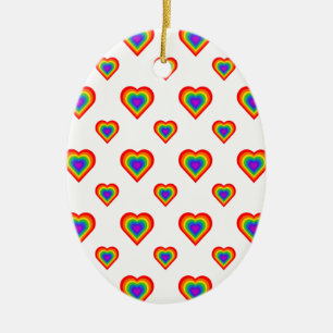 Rainbow Heart Julgransprydnad Keramik