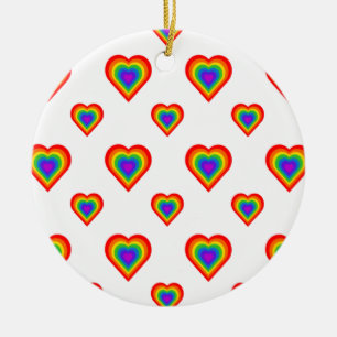 Rainbow Heart Julgransprydnad Keramik