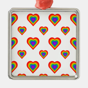 Rainbow Heart Julgransprydnad Metall