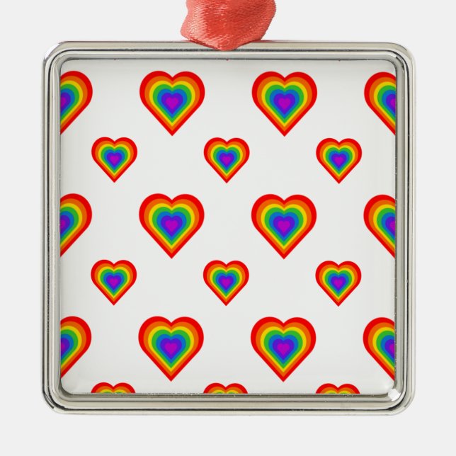 Rainbow Heart Julgransprydnad Metall (Framsidan)