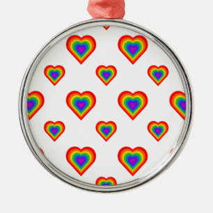 Rainbow Heart Julgransprydnad Metall