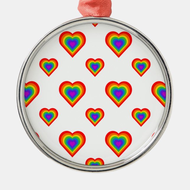 Rainbow Heart Julgransprydnad Metall (Framsidan)