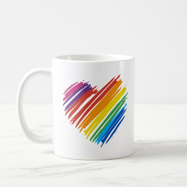 Rainbow Heart Kaffemugg (Vänster)