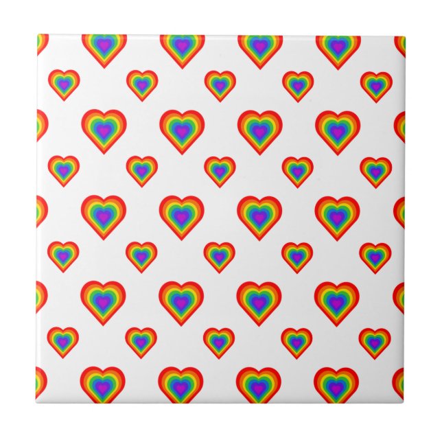 Rainbow Heart Kakelplatta (Framsidan)