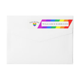 Rainbow Heart Kärlek är Kärlek Bröllop Etikettband