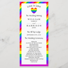 Rainbow Heart Kärlek är Kärlek Bröllopsprogram Program