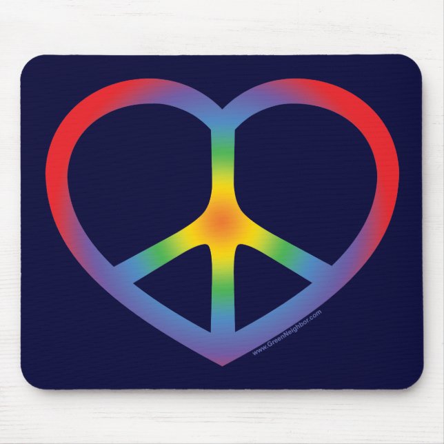 Rainbow Heart, Kärlek, Fredstecken Musmatta (Framsidan)