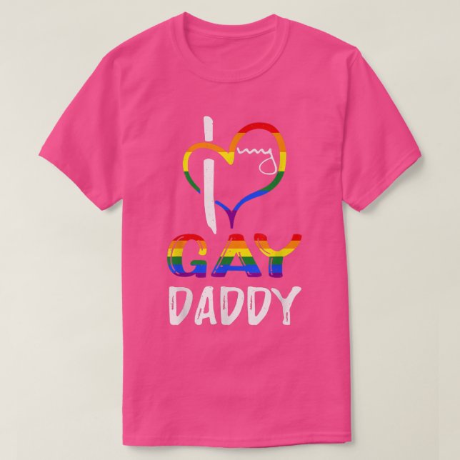 Rainbow Heart Kärlek Gay Pappa LGBTQ LGBT Pride Mo T Shirt (Design framsida)