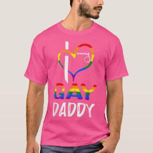 Rainbow Heart Kärlek Gay Pappa LGBTQ LGBT Pride Mo T Shirt