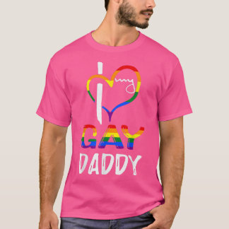 Rainbow Heart Kärlek Gay Pappa LGBTQ LGBT Pride Mo T Shirt