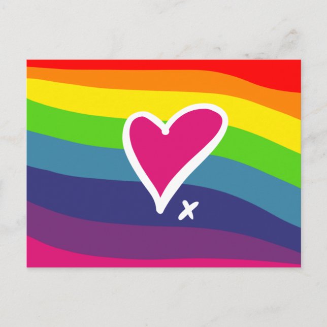 Rainbow Heart-kort för hälsning Vykort (Framsida)