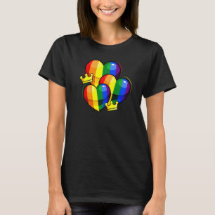 Rainbow Heart Krona Lgbt Q Cute Rainbow Flagga Gay T Shirt