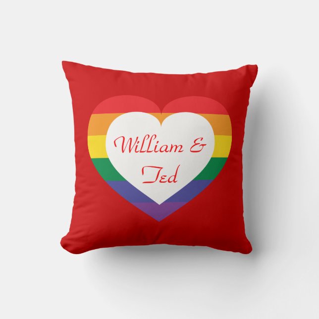 Rainbow Heart Kudde (Framsida)