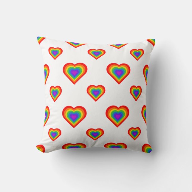 Rainbow Heart Kudde (Framsida)