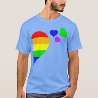Rainbow Heart LGB Lesbisk Gay Couple LGBQ Valentin T Shirt