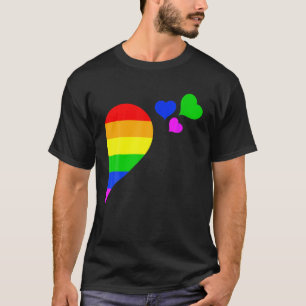 Rainbow Heart LGBT Lesbisk Gay Couple LGBTQ Valent T Shirt