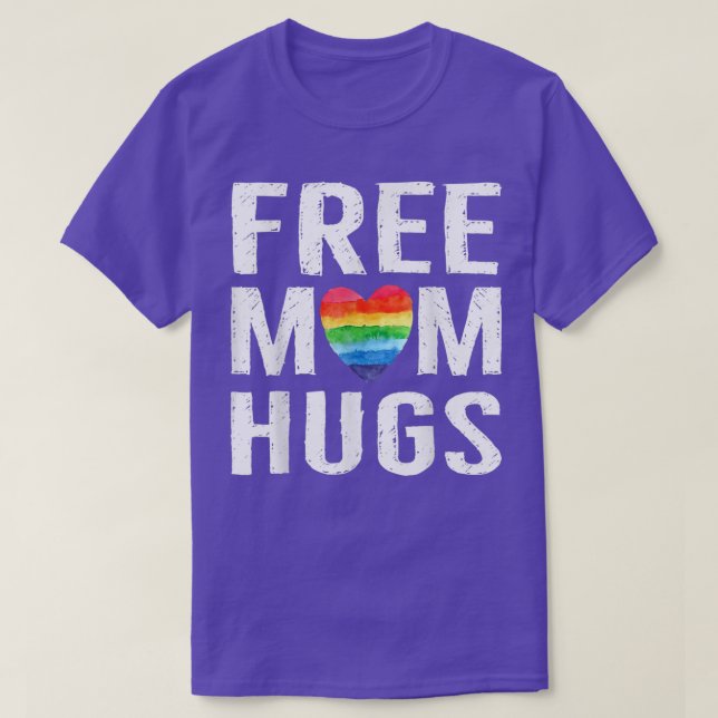 Rainbow Heart LGBT Pride Month Free Mamma Hugs T-S T Shirt (Design framsida)