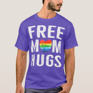 Rainbow Heart LGBT Pride Month Free Mamma Hugs T-S T Shirt