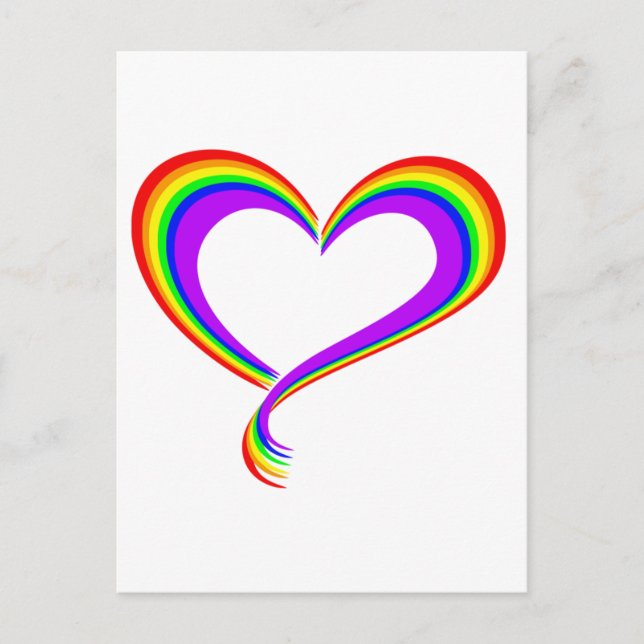 Rainbow Heart | LGBTQ+ Pride Postkarte Vykort (Framsida)