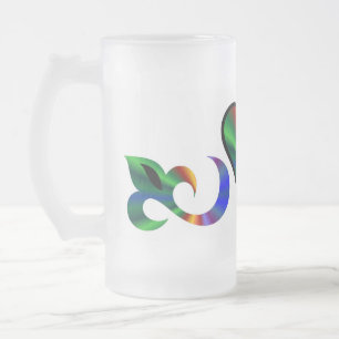 Rainbow Heart Lily och Butterfly Frostat Ölglas