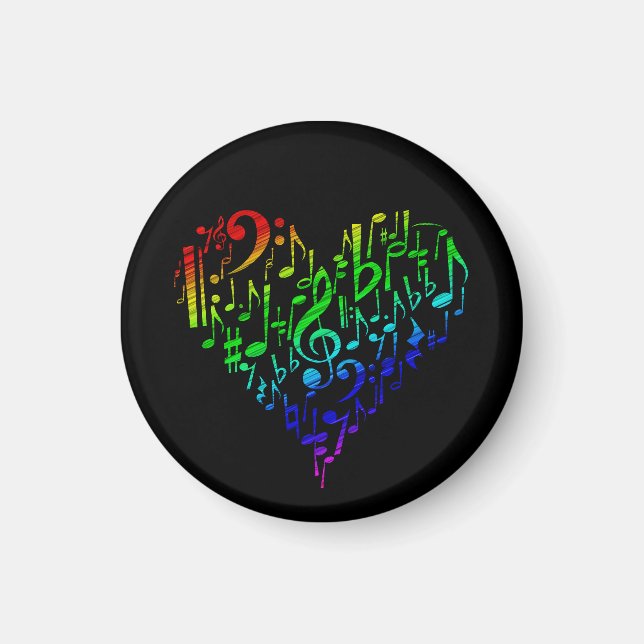 Rainbow Heart Magnet Black (Framsidan)