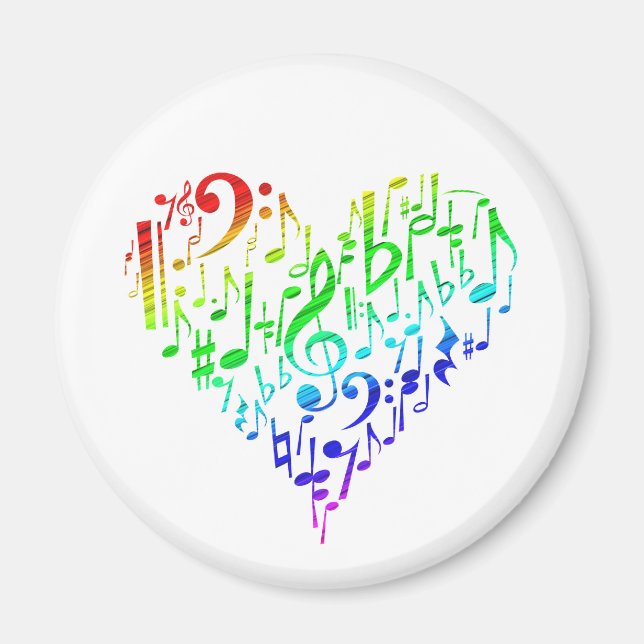 Rainbow Heart Magnet White (Framsidan)