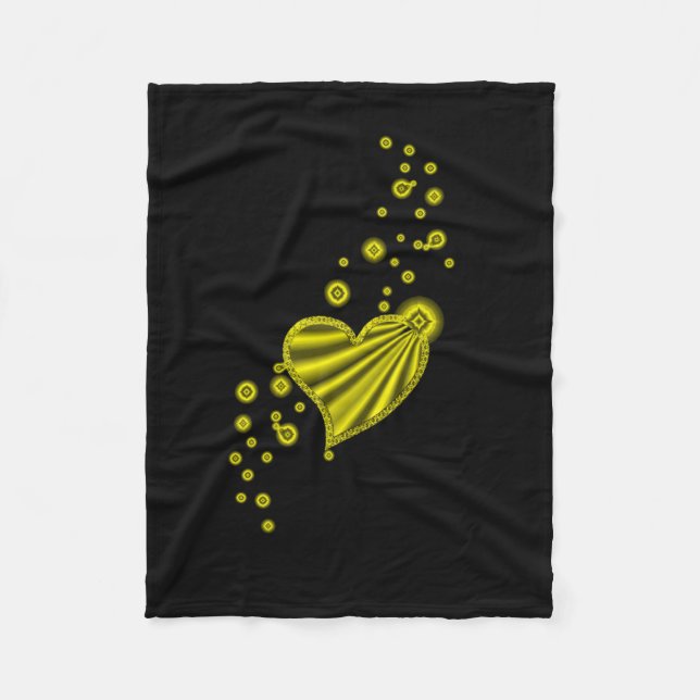 Rainbow Heart med stjärnor Fleecefilt (Framsidan)