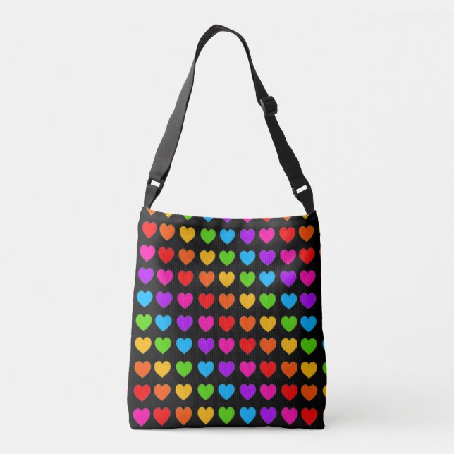 Rainbow Heart mönster Axelväska (Baksida)