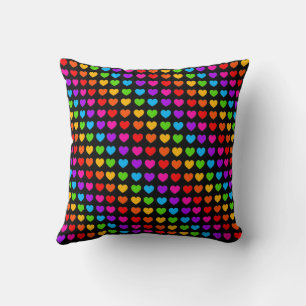 Rainbow Heart mönster Dekorativ kudde