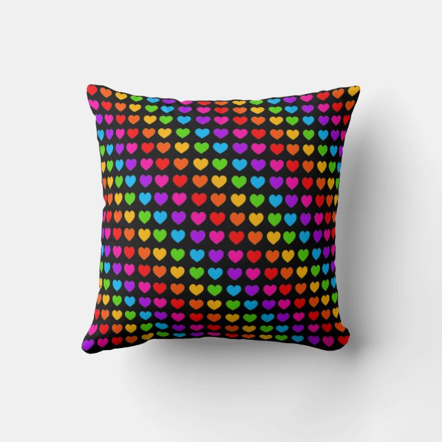 Rainbow Heart mönster Dekorativ kudde (Baksida)