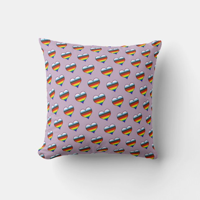 Rainbow Heart Mönster Dekorativ kudde (Framsida)