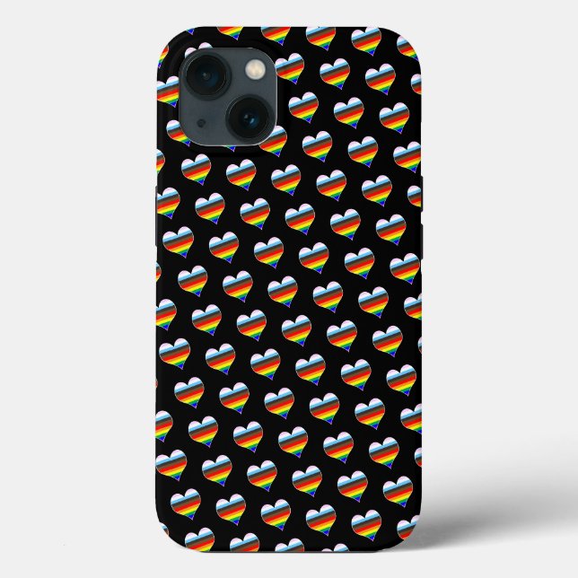 Rainbow Heart Mönster Fodral-Mate iphone case (Baksida)