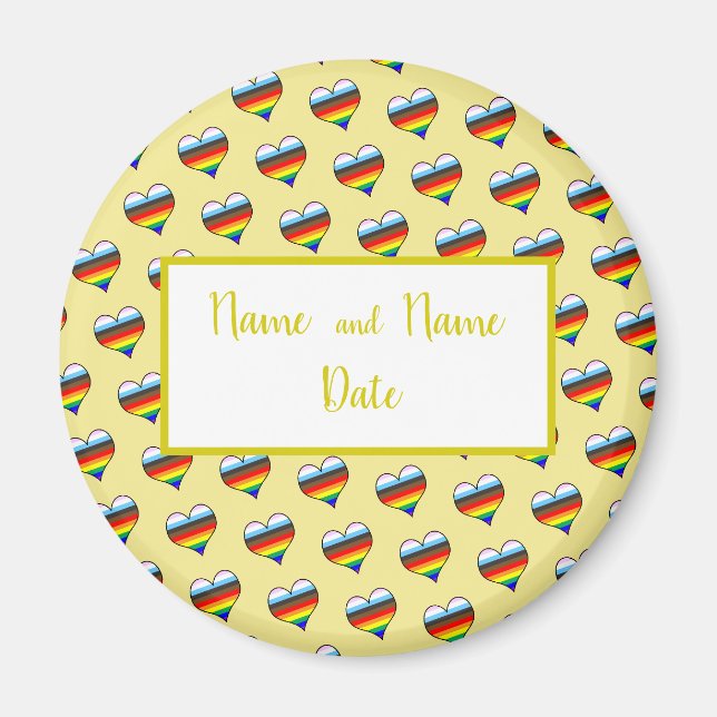 Rainbow Heart Mönster Magnet (Framsidan)
