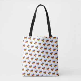 Rainbow Heart Mönster Tote Bag Tygkasse