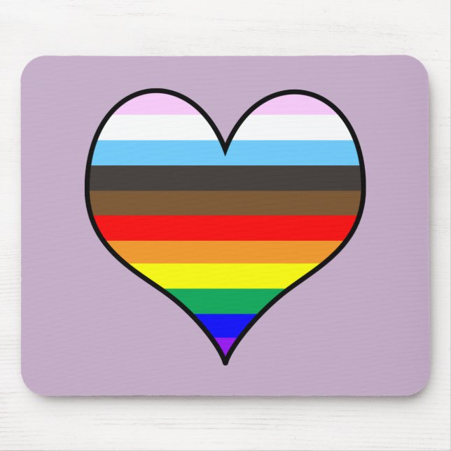 Rainbow Heart Mouse Pad Musmatta (Framsidan)
