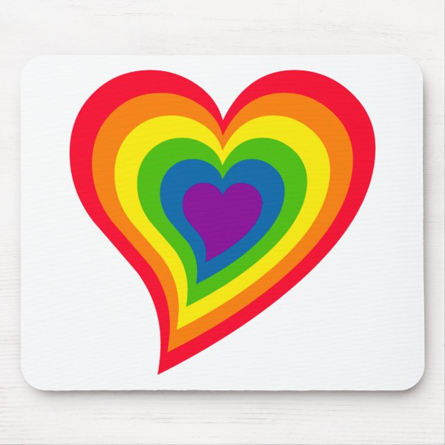Rainbow Heart mousepad Musmatta (Framsidan)