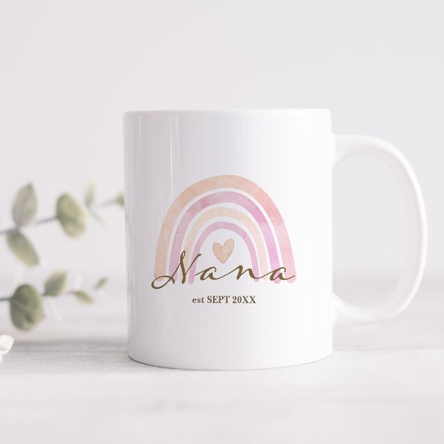 Rainbow Heart Nana Gift Kaffemugg (Skapare uppladdad)