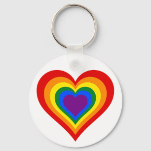 Rainbow Heart Nyckelring