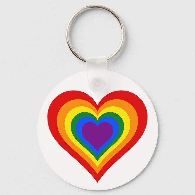 Rainbow Heart Nyckelring (Framsida)