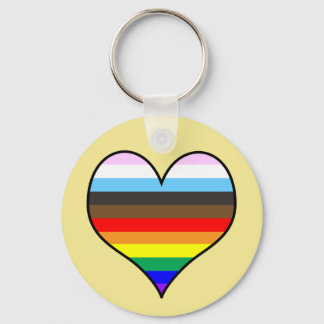 Rainbow Heart Nyckelring