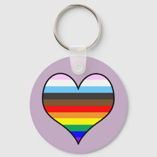 Rainbow Heart Nyckelring
