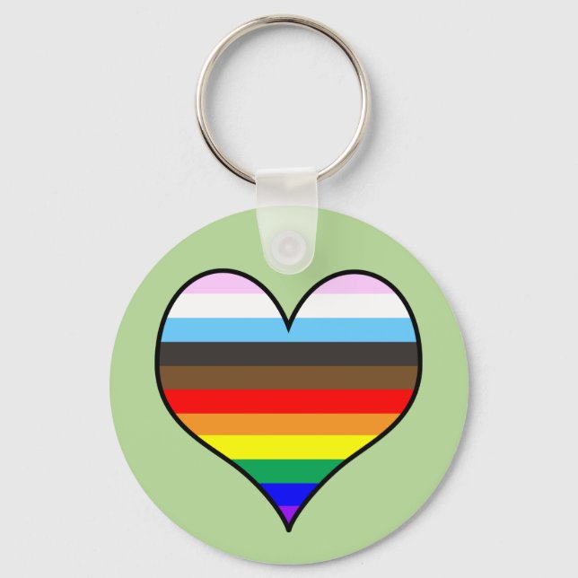 Rainbow Heart Nyckelring (Framsida)