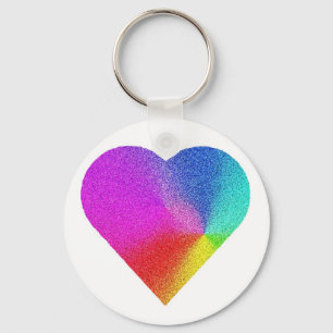 Rainbow Heart Nyckelring