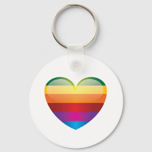 Rainbow Heart Nyckelring
