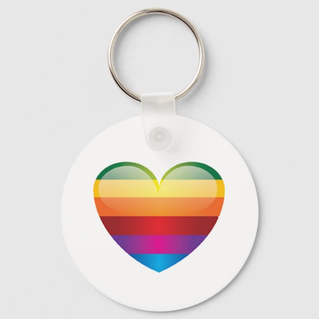 Rainbow Heart Nyckelring (Framsida)