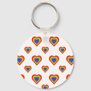 Rainbow Heart Nyckelring