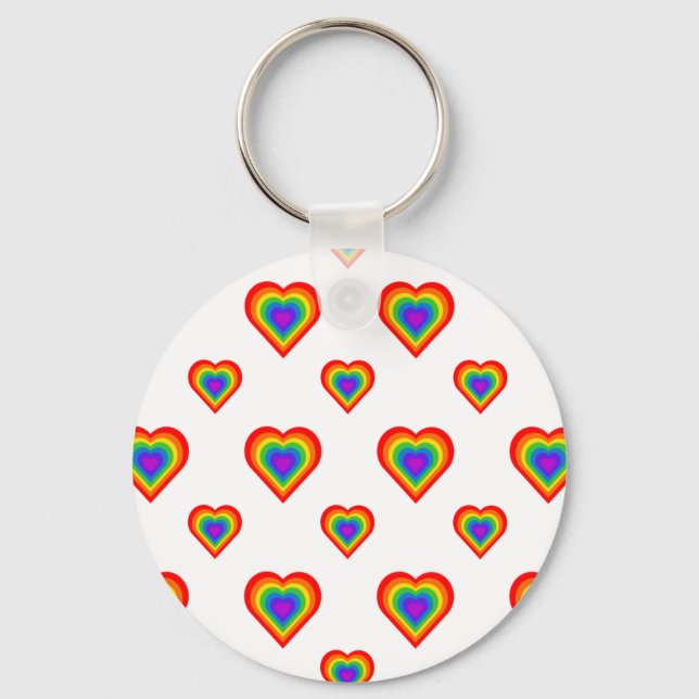 Rainbow Heart Nyckelring (Framsida)